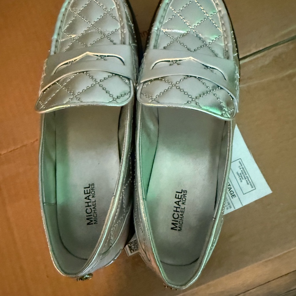 Michael Kors Metallic Quilted Loafers